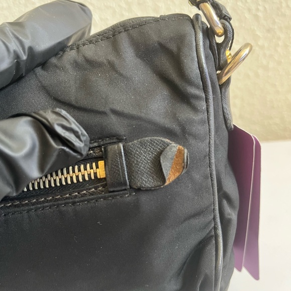 Prada Black Nylon Shoulder Bag with Gold Accents - Picture 13 of 15